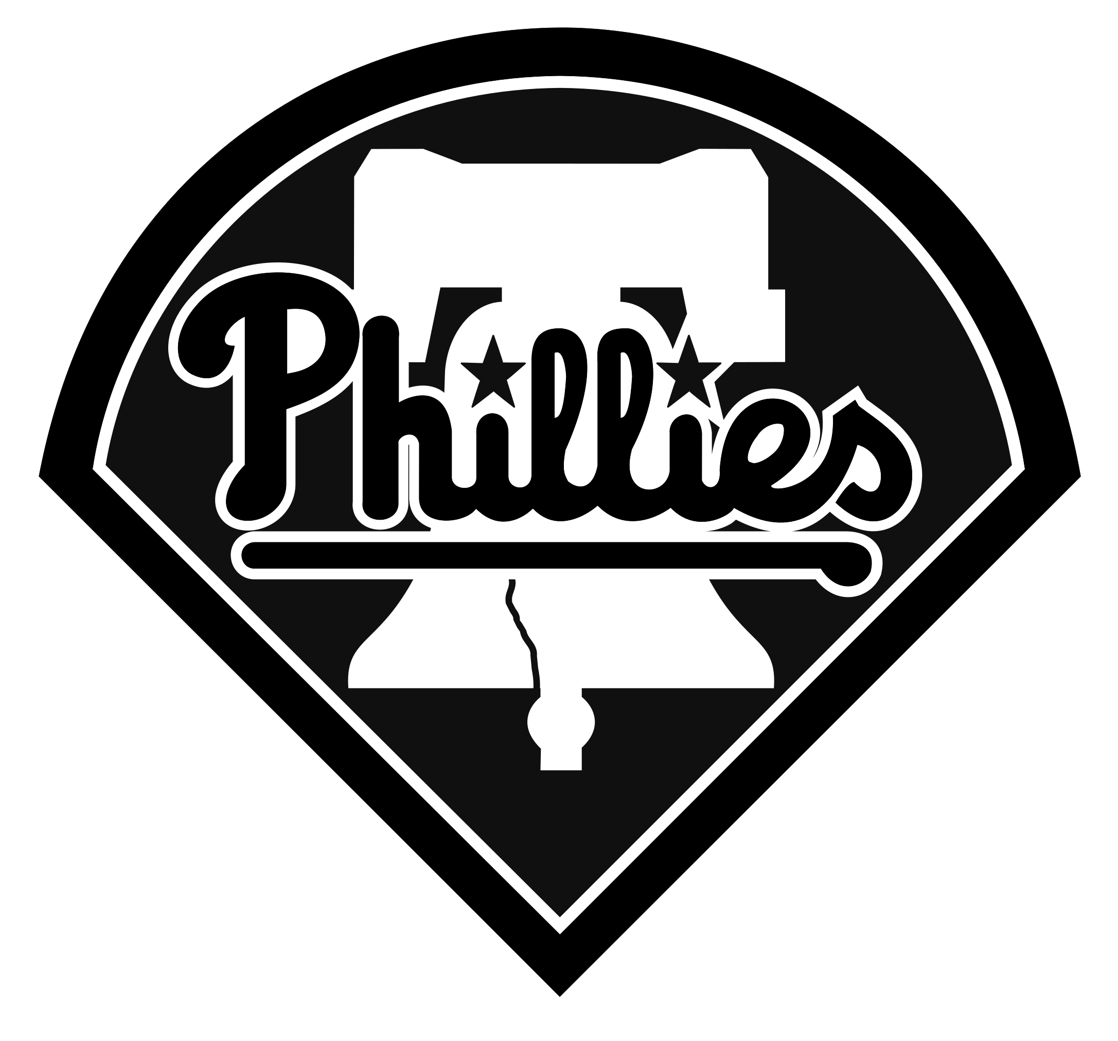Philadelphia Phillies Logo Black And White - Philadelphia Phillies Logo Clipart (2400x2400), Png Download