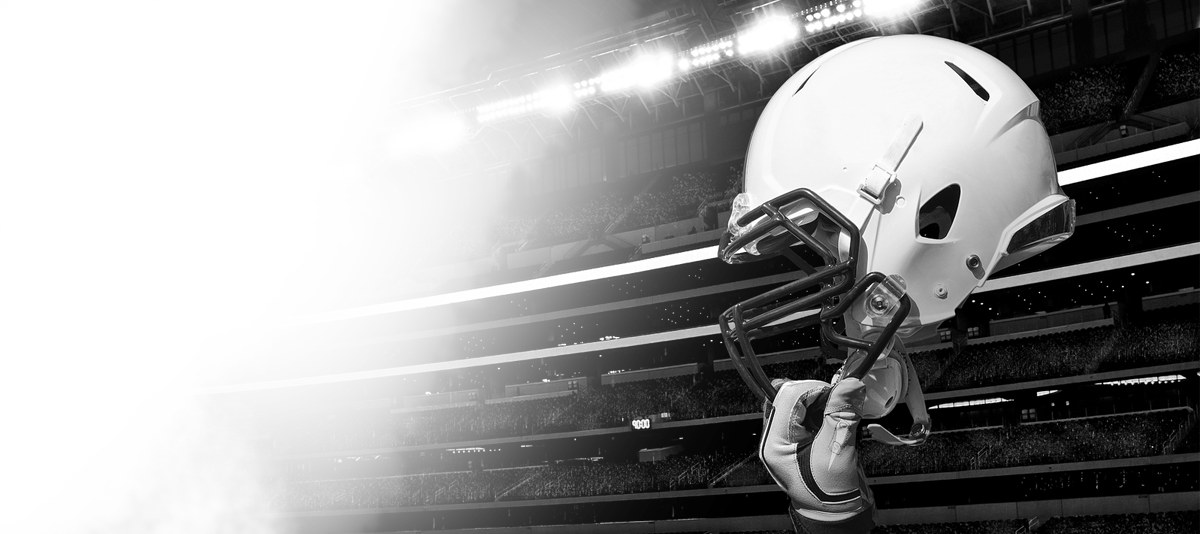 Football Player Holding Helmet Up Clipart (1200x534), Png Download