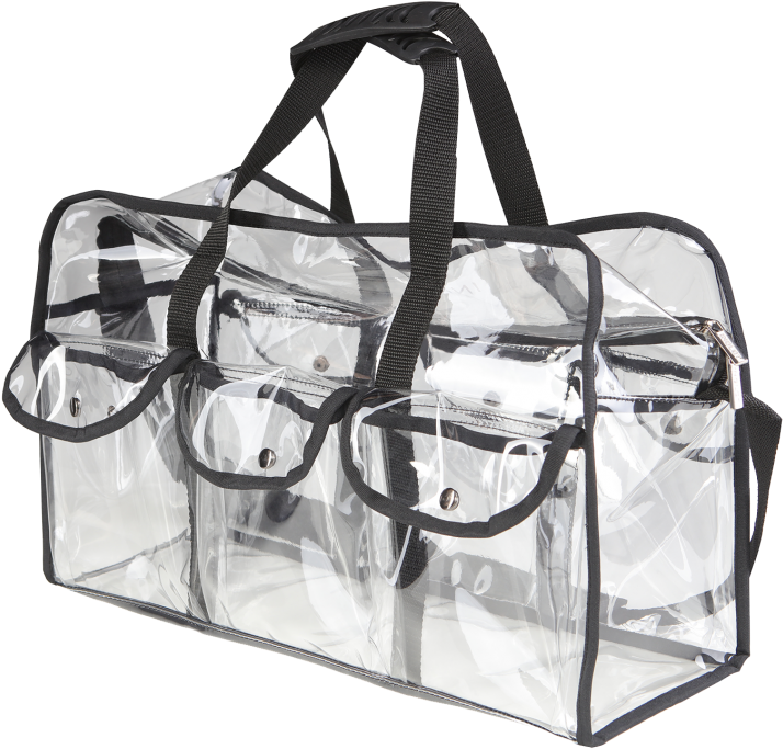 Transparent Makeup Bag With Pockets - Transparent Make Up Bag Clipart (900x900), Png Download