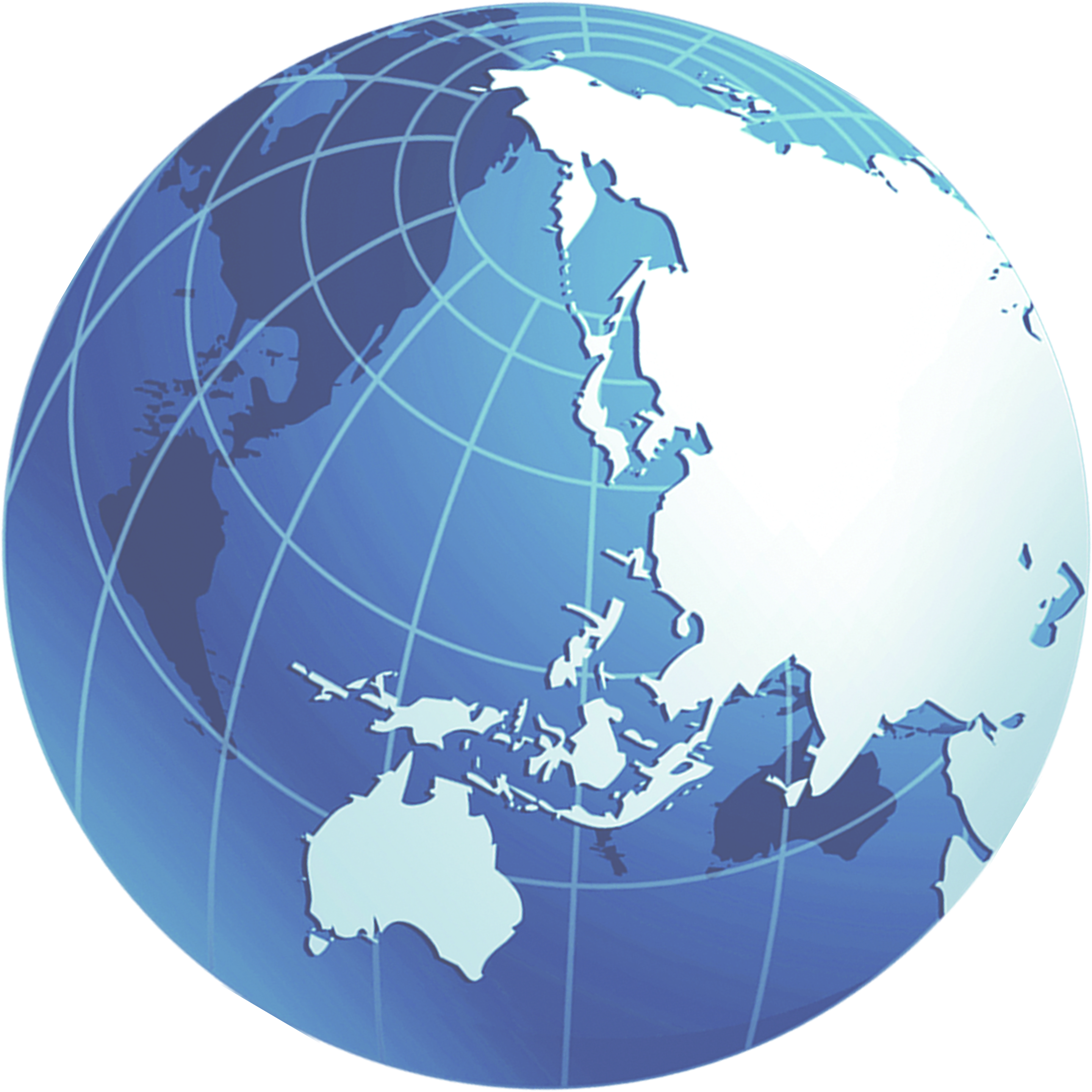 Globe Map Blue - Mundo Esferico Png Clipart (2882x2883), Png Download