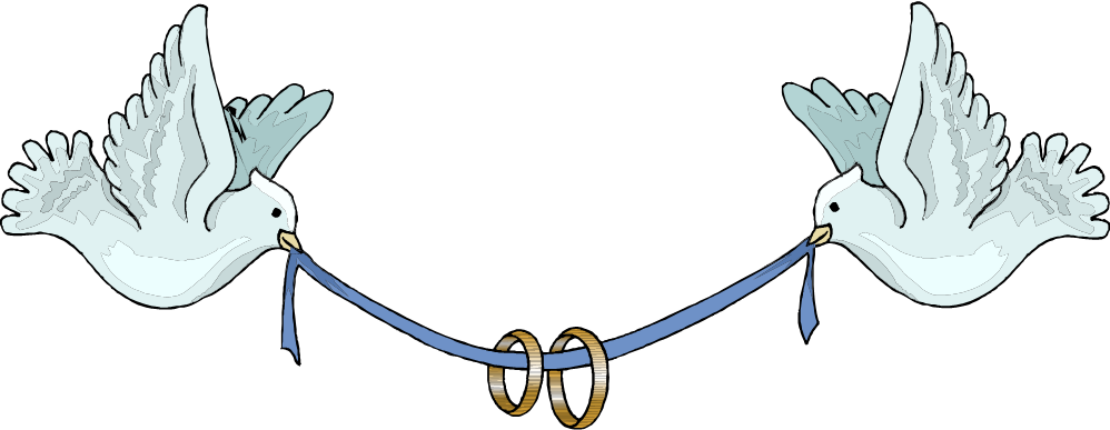 Clipart Bird Wedding - Wedding Doves Clipart - Png Download (998x387), Png Download