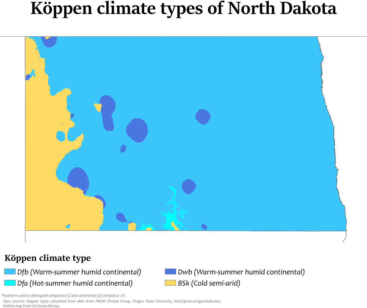 Koppen Climate Classification North Dakota Clipart (1200x1050), Png Download
