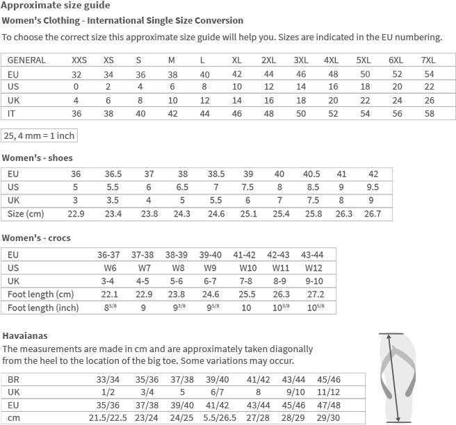 polo shoes size chart