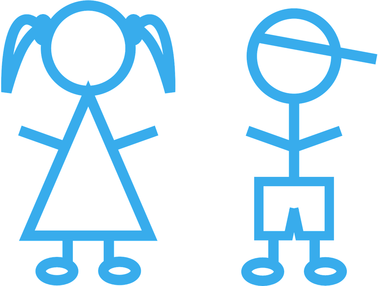 Children Stick Figures Girl Boy Png Image - Better Girls Or Boys Clipart (1280x953), Png Download