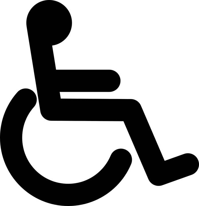 Wheelchair Black Handicap &183 Free Vector Graphic - Wheel Chair Clip Art - Png Download (696x720), Png Download