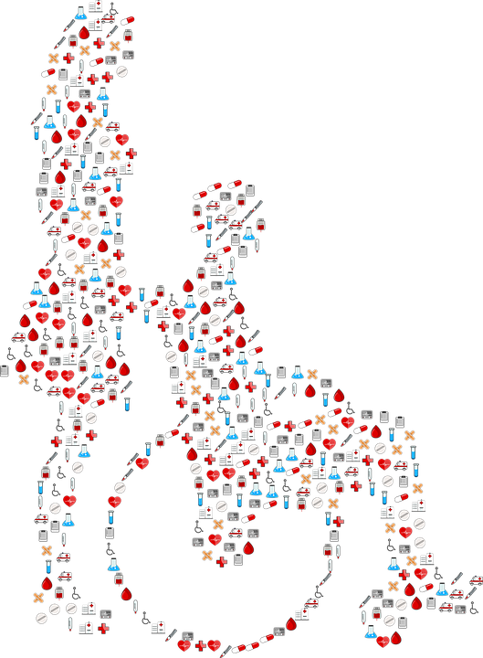 Wheelchair Disability Handicapped Boy Female Girl - Illustration Clipart (529x720), Png Download