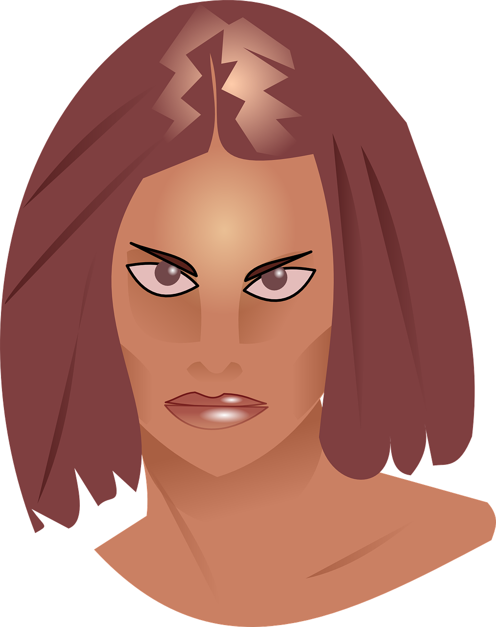 Face Woman Head - Cara De Mujer Enojada Clipart (1013x1280), Png Download
