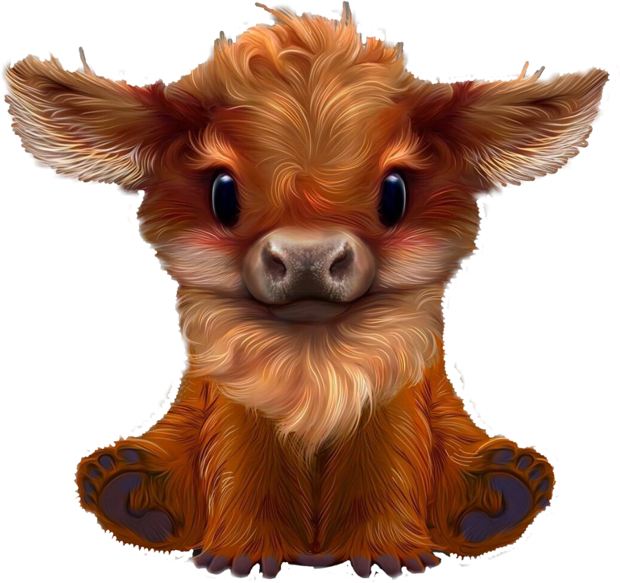 #cow #fluffy #baby #calf #love2edit - Fluffy Baby Cow Clipart (1024x1024), Png Download