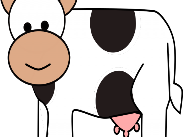 Baby Cow Cartoon - Happy Cow Cartoon Clipart (640x480), Png Download