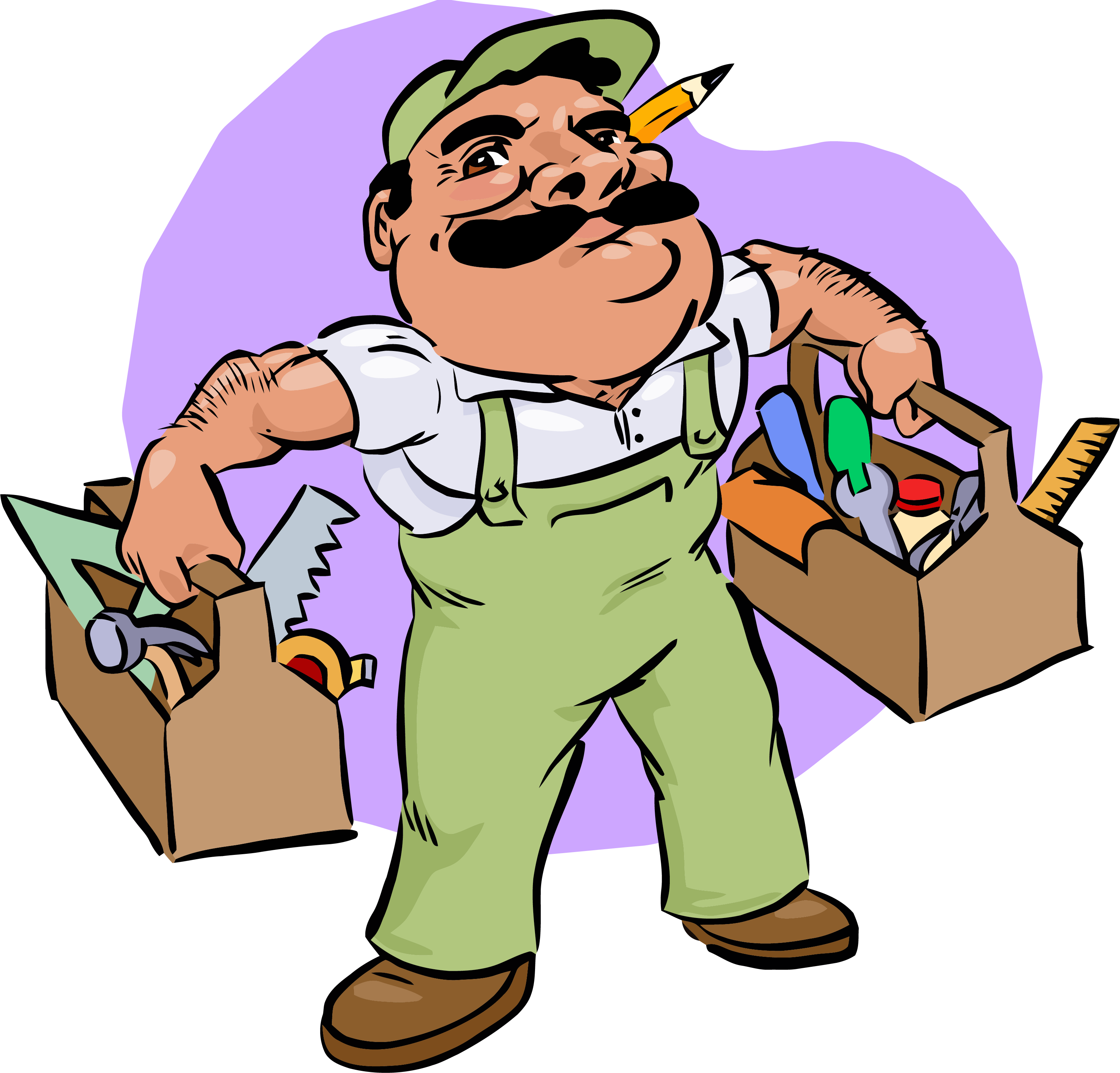 Carpenter Construction Clipart Png - Maintenance Man Clipart Transparent Png (3142x3011), Png Download