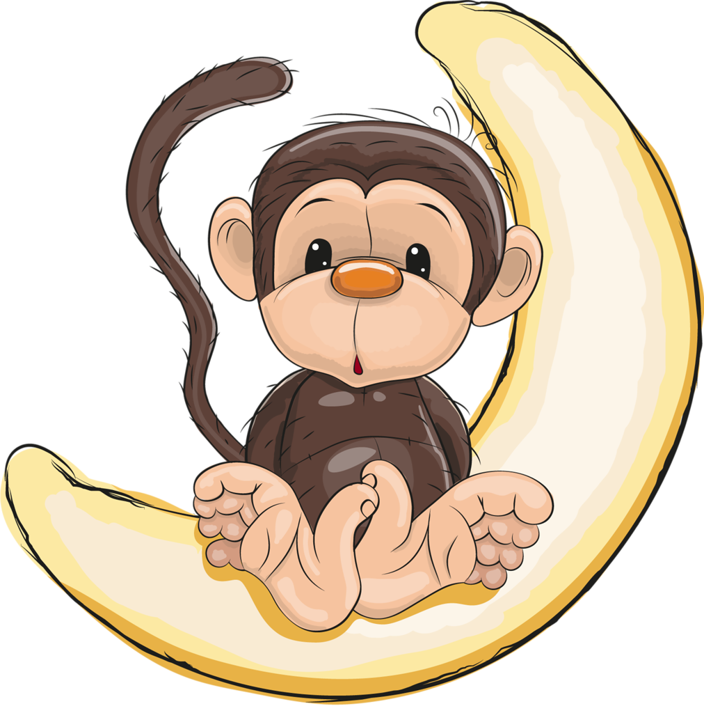 Gorilla Clipart Wild Animal - Baby Cute Cartoon Monkey - Png Download (1012x1024), Png Download