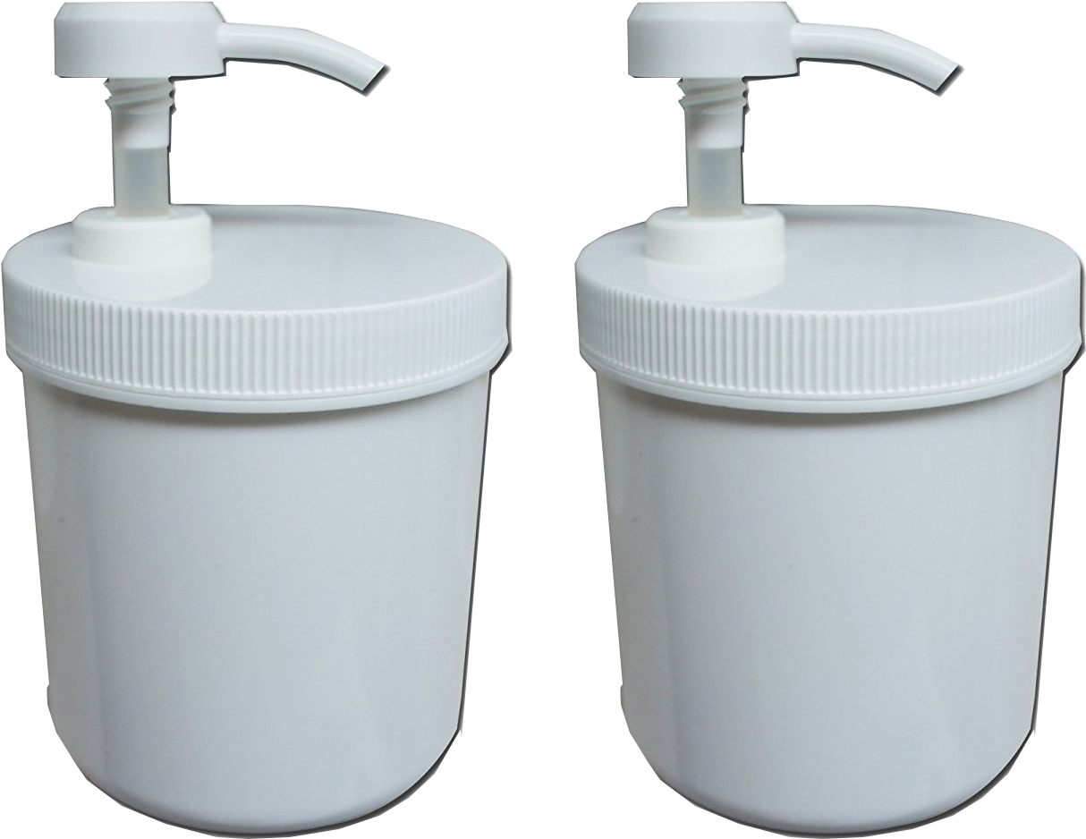 2 Pack Of 13 Ounce Jar With Pump Plastic Container - Tap Clipart (1500x1500), Png Download