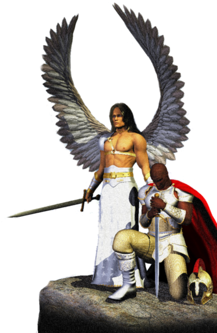 Prayer Warrior With Angel - Jesus Protecting From Evil Clipart (900x1200), Png Download