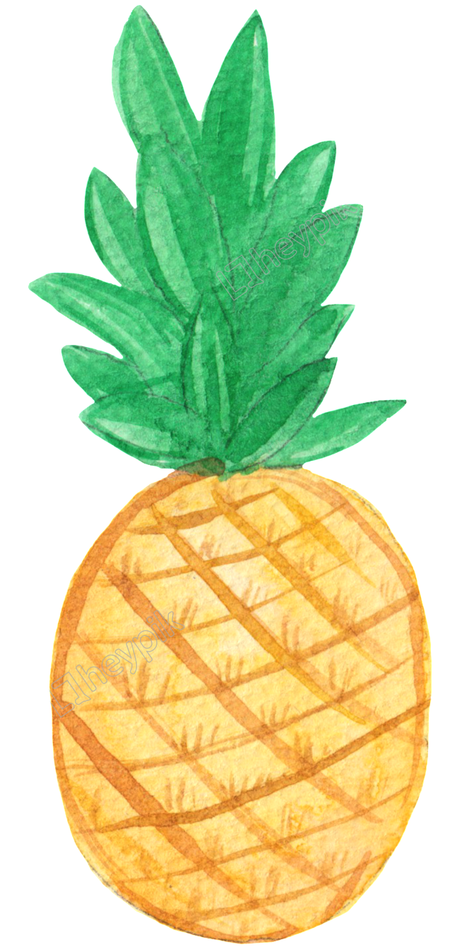 Graphic Library Download Hand Painted Watercolor And - Hello Pineapple Clipart (1024x1645), Png Download