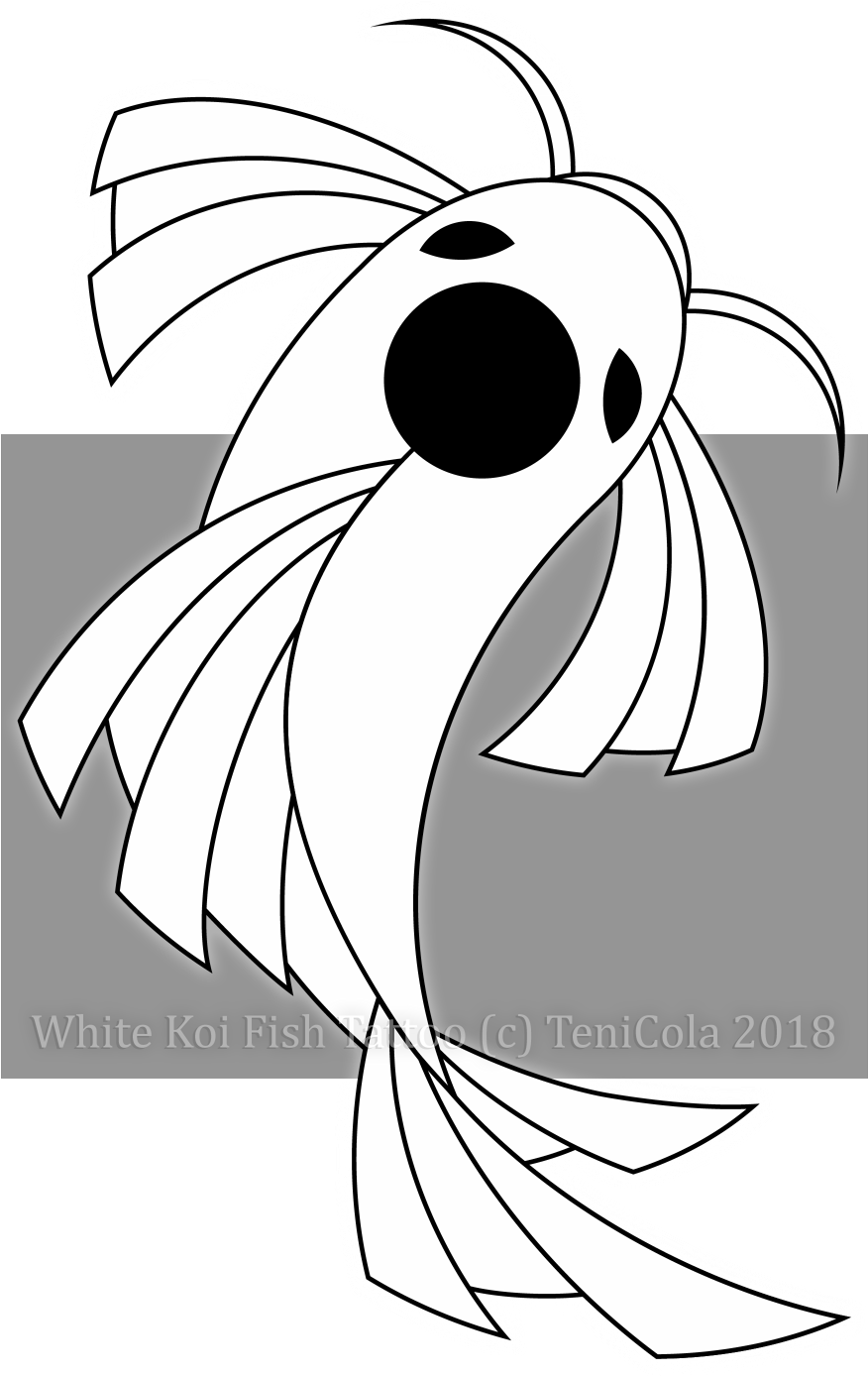 Completed Design For The White Koi, Displaying Minimal - Illustration Clipart (876x1389), Png Download
