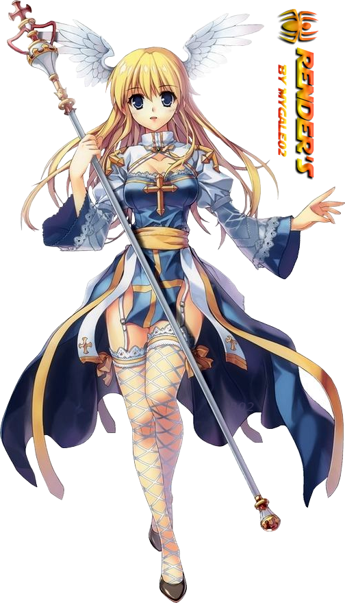 Anime Angel Warrior Blonde Clipart (504x880), Png Download