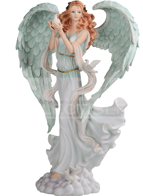Angel Standing With Dove Statue - Figurine Clipart (647x647), Png Download