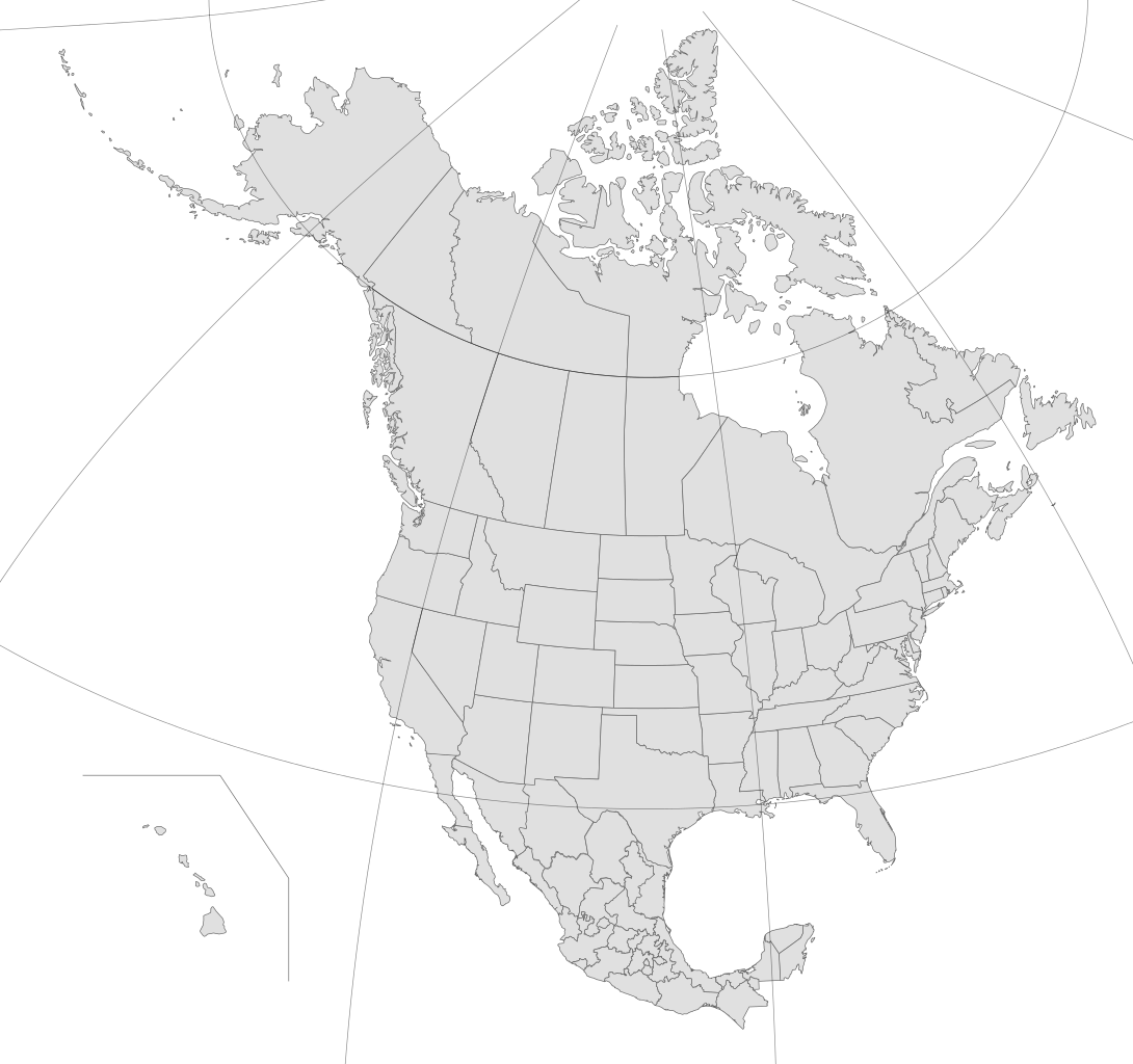 Blank Map Of North America Png - North America Countries And Capitals Map Clipart (1090x1024), Png Download