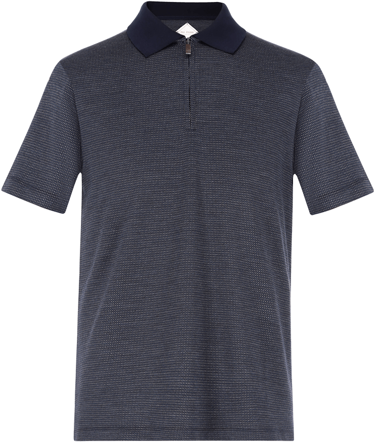 Blue Silk Polo With Zip Closure - Sweater Clipart (960x1440), Png Download