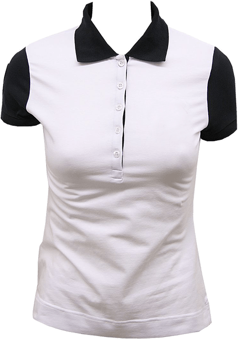 550 X 737 - White Polo Shirt For Girls Colar Black Clipart (480x684), Png Download