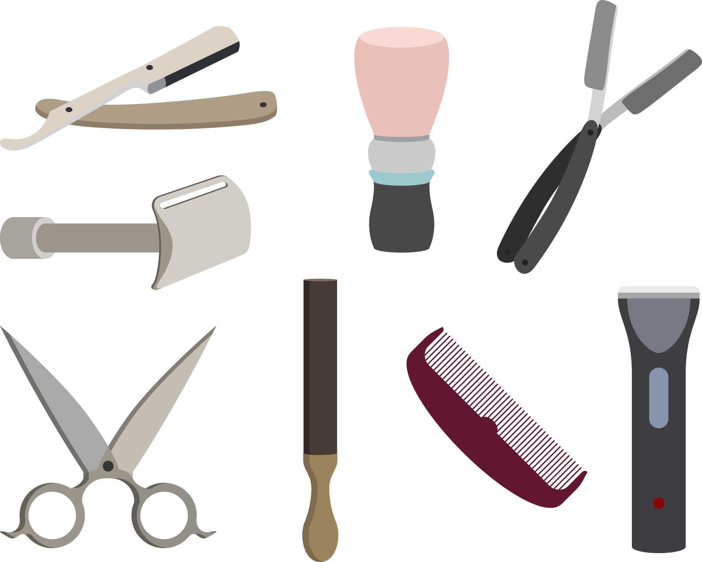 Barber, Hairstyle, Razor, Tool Png Image With Transparent - Scissors Clipart (2232x1786), Png Download
