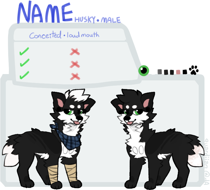 Husky Adopt [ ] - Cartoon Clipart (833x762), Png Download