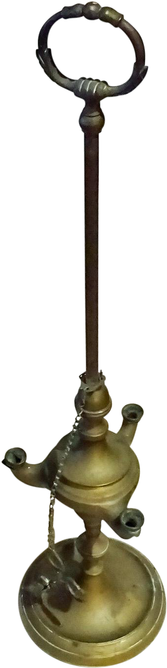 Oil Lamp , Png Download - Brass Clipart (340x1357), Png Download