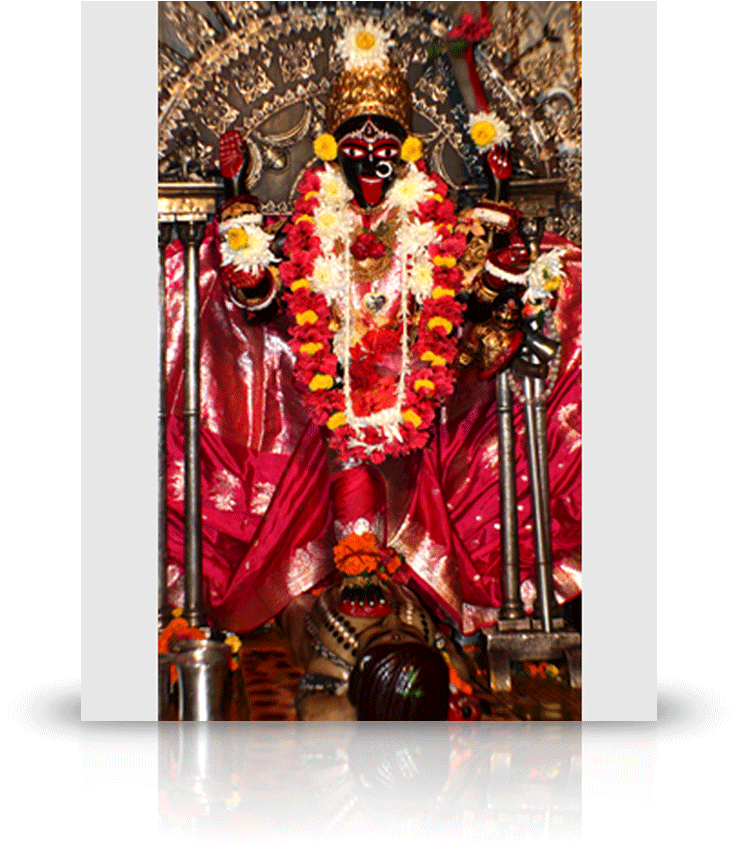 Ma Bhavatarini Kali W/red Sari - Dakshineswar Kali Temple Aarti Clipart (737x849), Png Download