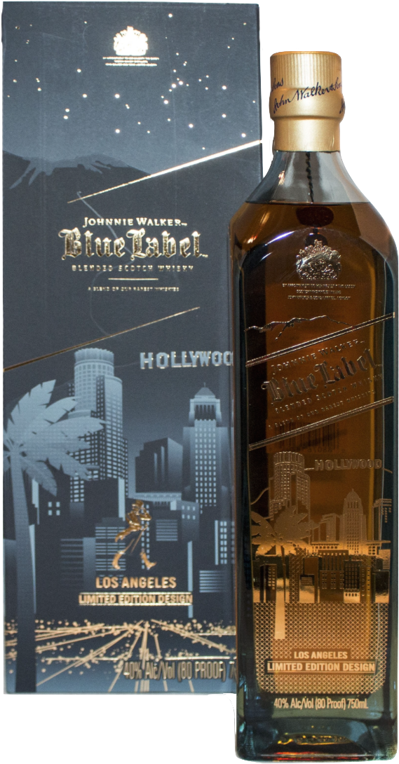 Johnnie Walker Blue Label Hollywood Los Angeles Limited - Johnnie Walker Blue Miami Edition Clipart (630x1146), Png Download