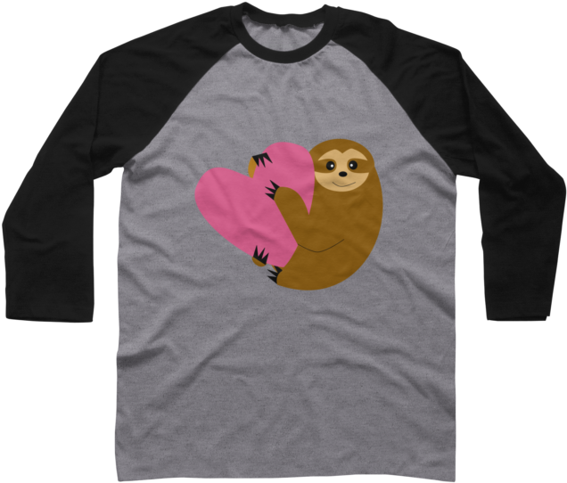 Sloth In Love $28 - T-shirt Clipart (650x650), Png Download