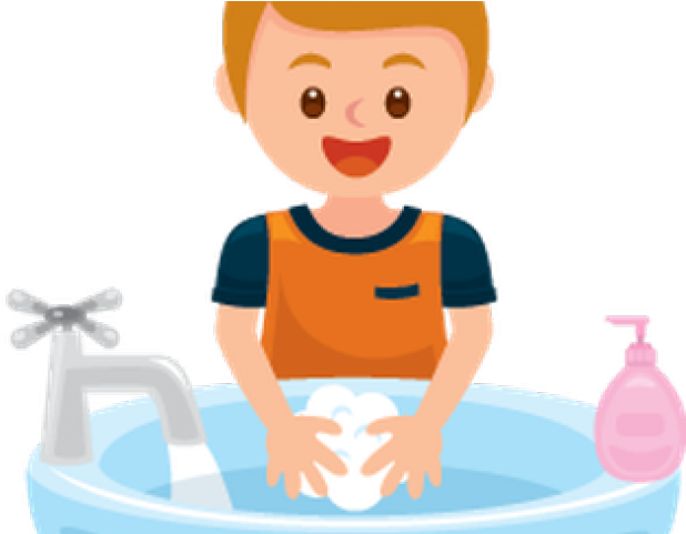 Wash Hands Clipart - Boy Washing Hands Cartoon - Png Download (640x480), Png Download