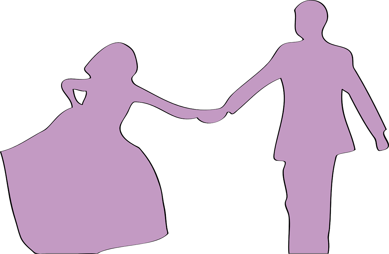 Amour Couple Love Silhouette Png Image - Just Married Couple Png Clipart (1280x836), Png Download
