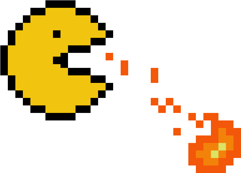 Fire Breathing Pac-man - Pac Man Drawing Pixel Clipart (1200x1200), Png Download