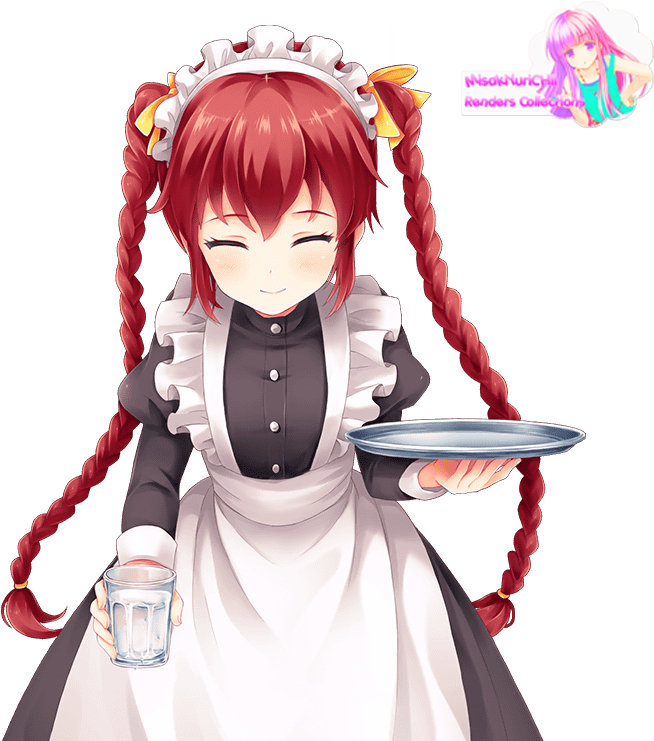 Anime Girl Maid Render , Png Download - Anime Girl Maid Png Clipart (654x741), Png Download
