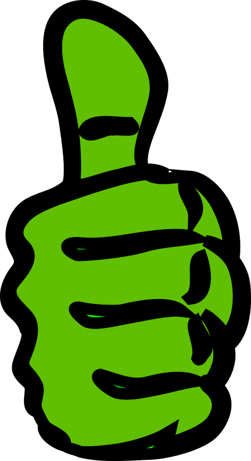 Clipart Art Thumbs Up - Png Download (500x916), Png Download