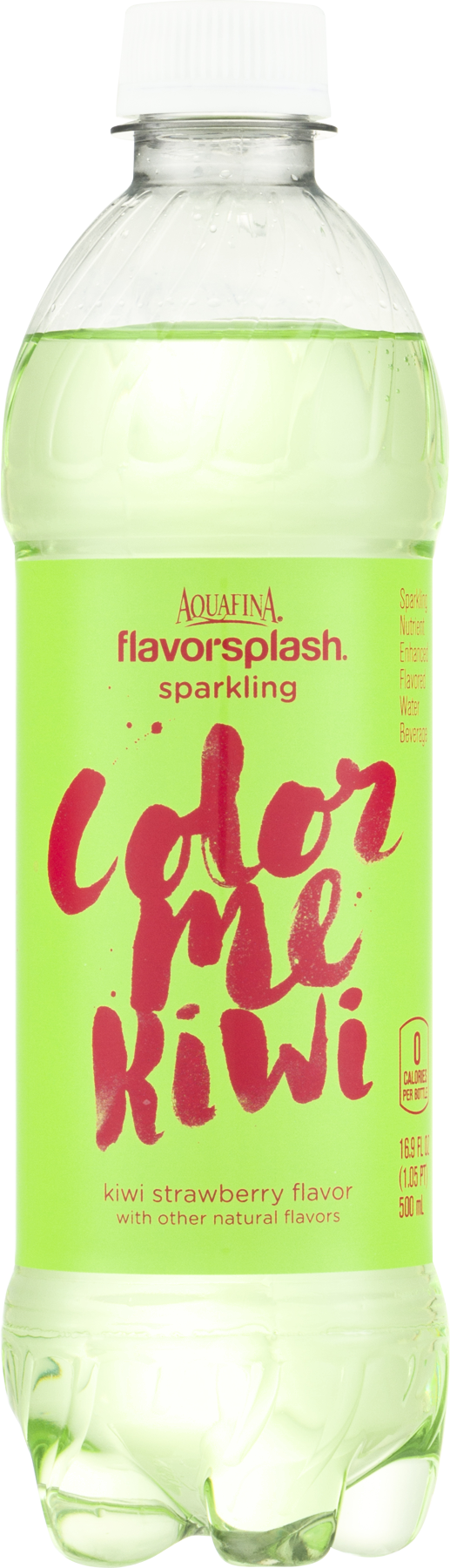 Aquafina Color Me Kiwi Strawberry Flavor Sparkling Clipart (517x1800), Png Download