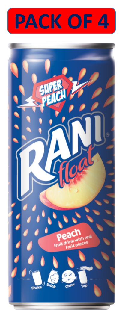 Rani Float Peach Fruit Juice 240 Ml Pack Of - Rani Super Peach Drink Clipart (598x1110), Png Download