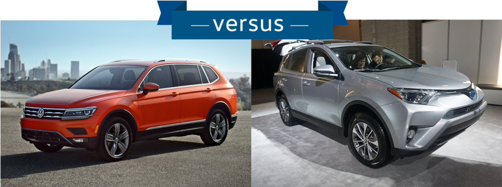 Volkswagen Tiguan Vs Toyota Rav4 - Vw Tiguan 2018 Vs 2019 Clipart (1024x389), Png Download