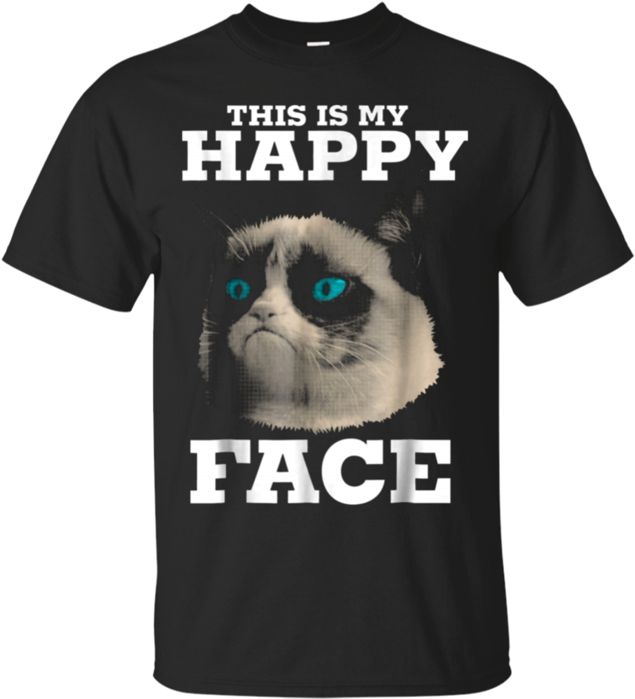 Grumpy Cat This Is My Happy Face Halftone Portrait - Seagulls Stop It ...