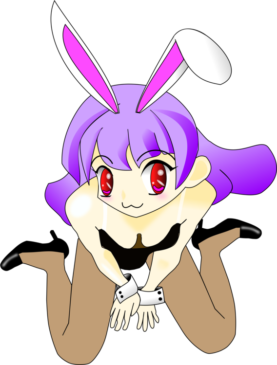 Rabbit Hair Female Purple Cartoon - Girl Bunnies Cartoon Clipart (568x750), Png Download
