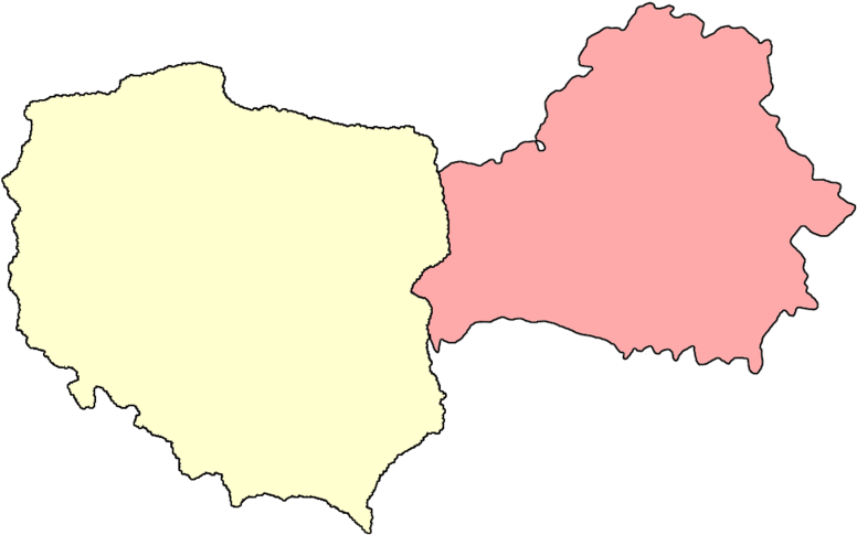 Borders Of Poland And Belarus Before August 1945 , - Vector Graphics Clipart (776x485), Png Download