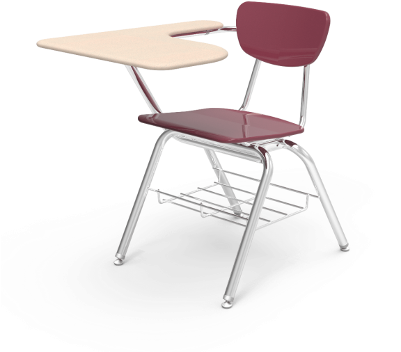 Chair Desk Virco 3000 Series Tablet Arm Student Desks - School Chair With Arm Desk Clipart (575x575), Png Download