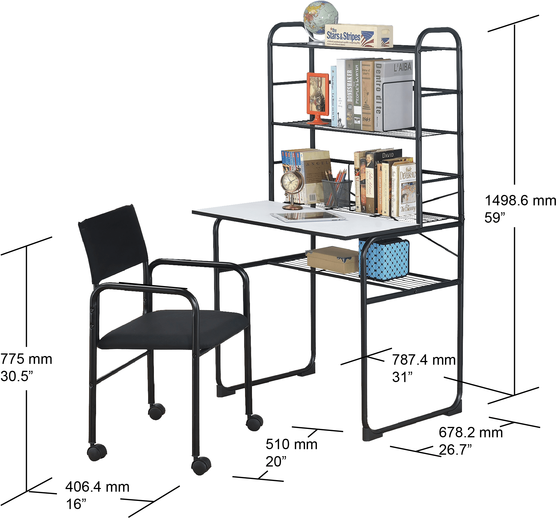 Student Desk And Chair Set - Computer Desk Clipart (2480x2480), Png Download