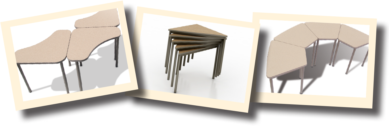 Adaptable Student Desks - Adaptable Desks Clipart (1364x450), Png Download