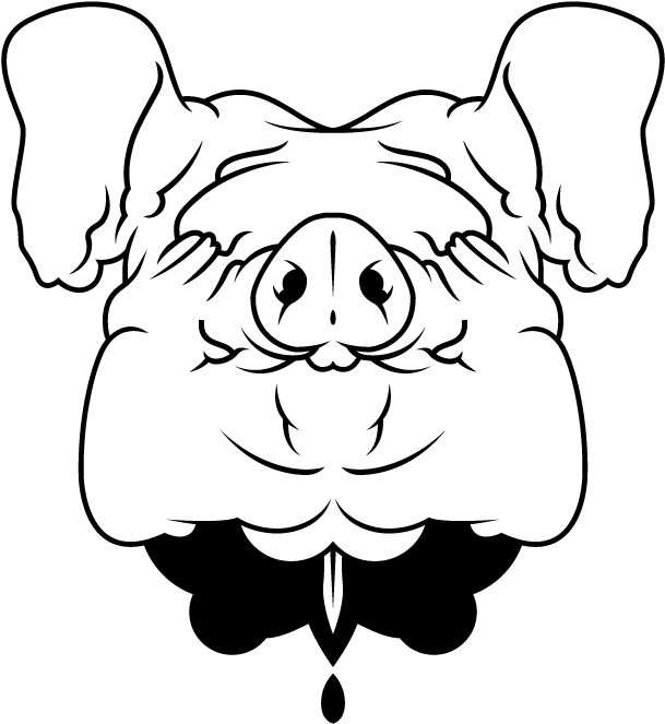 Freeuse Pig Head Drawing Com Free - Dead Pig Head Drawing Clipart (609x663), Png Download