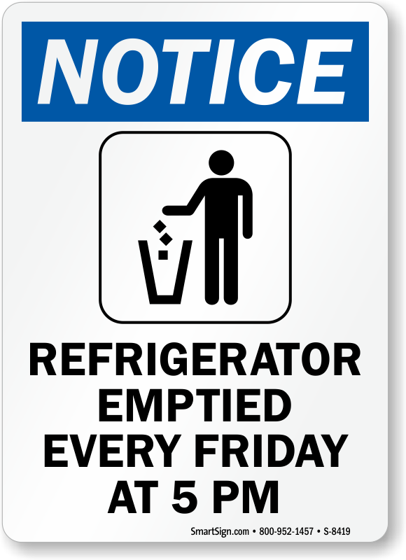 Cleaning Clipart Clean Student Desk - Fridge Will Be Cleaned Every Friday - Png Download (580x800), Png Download