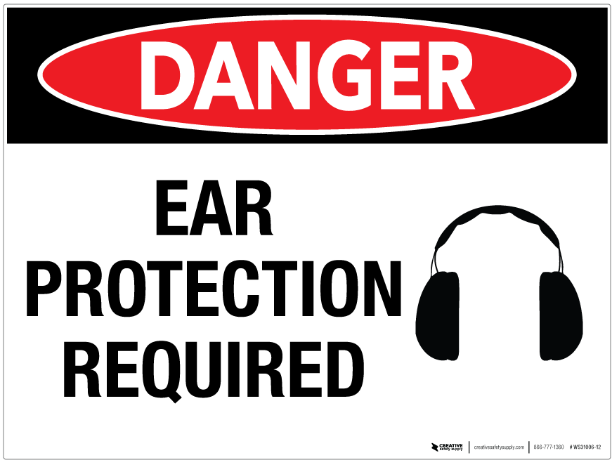 Ear Protection Required - Ear Protection Is Required Clipart (871x655), Png Download