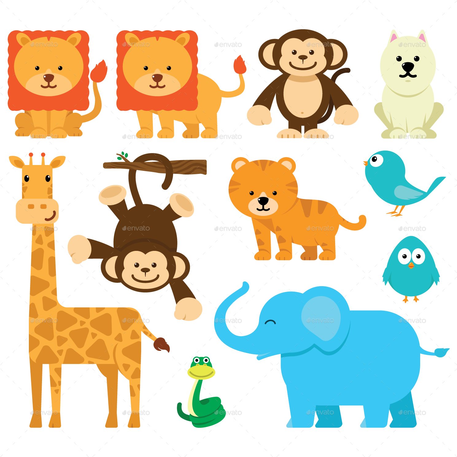 Animals Cartoon Png - Cartoon Pictures Of Cute Animals Clipart (1500x1500), Png Download