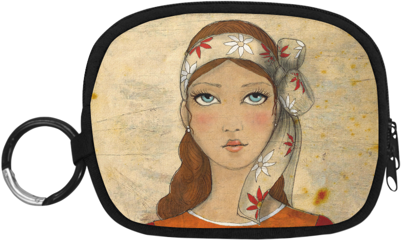 Boroka Beautiful Young Girl Woman Face Portrait Art - Handbag Clipart (1000x1000), Png Download