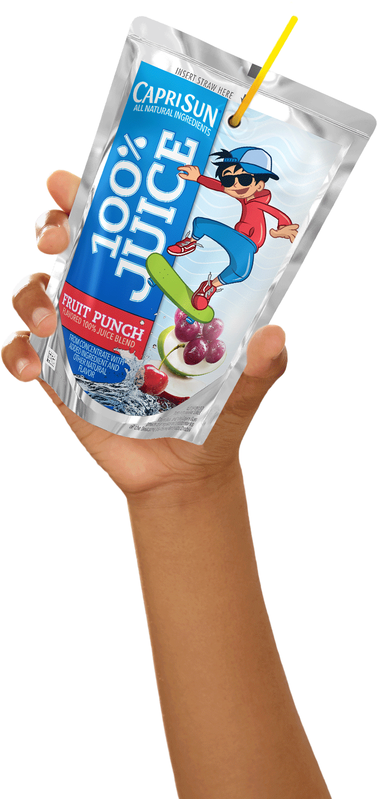 Capri Sun Source - Capri Sun 100 Juice Fruit Punch Clipart (821x1614), Png Download